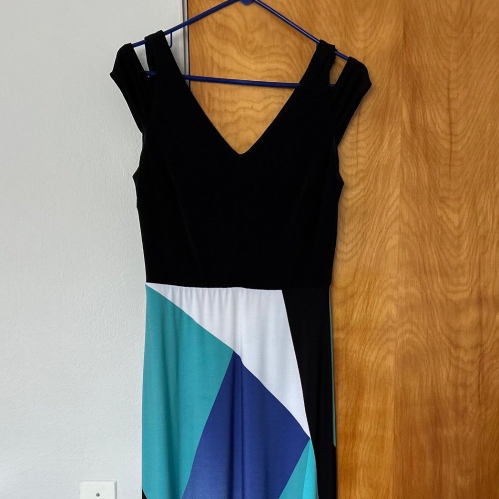 Maxi color block knit dress